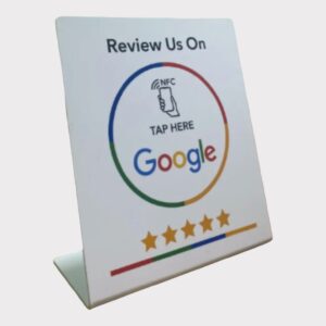 Premium NFC Google Review Stand - White